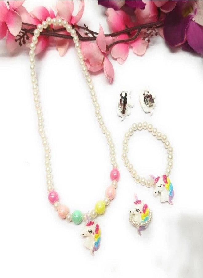 Tera13 TERA 13 Unicorn Beaded Nacklace Bracelets, Ring & Earings, Jewellery Set For Girl Kids, Adjustable and Safe, Birthday Return Gift For Girls, Fun and Vibrant Characters, Party Favors and Gifts (2 set) - Image 5